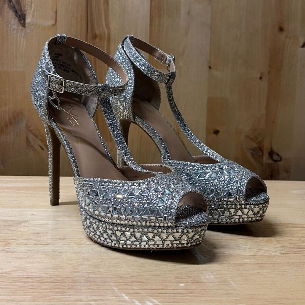 Thalia Sodi SILVER BLING Women's Chace Embellished Platform Pumps, US 6M